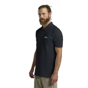 Jack Wolfskin Essential Korte Mouw Poloshirt Blauw
