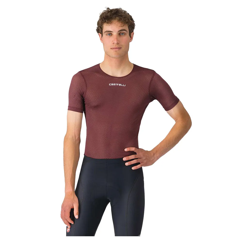 Castelli Pro Mesh 2.0 Korte Mouwen Basislaag Bordeaux