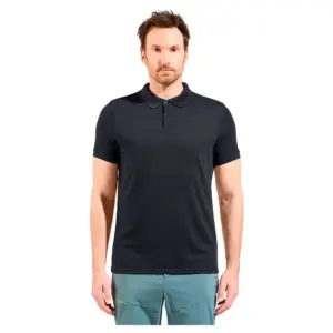 Odlo Ascent Natural Korte Mouw Poloshirt Zwart