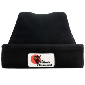 Diamond Pointed Fleece Muts Zwart