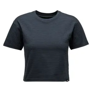Diamond Stripe Crop T-shirt Met Korte Mouwen Zwart