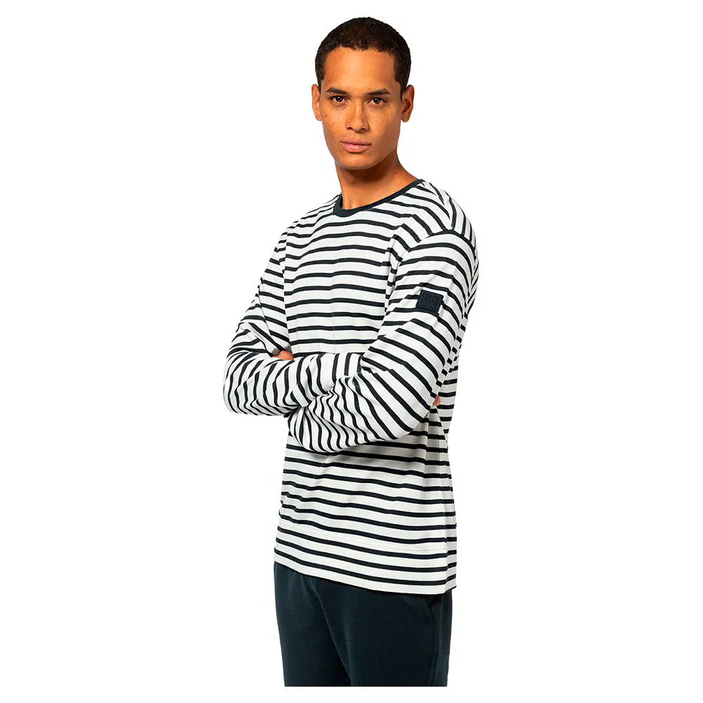 Super.natural Solution Stripe Bio Trui Marineblauw