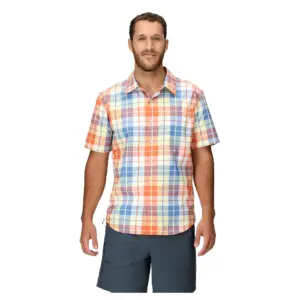Marmot Airexchange Upf 40 Novelty Overhemd Met Korte Mouwen Pomelo Wayland Plaid