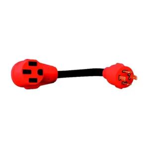 Valterra Dogbone Style 30a Male-50a Rv 4 Prong Stekkeradapter Zwart