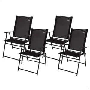Aktive 61146 Slim 4 Units Vouwbare Buitenstoel Zwart