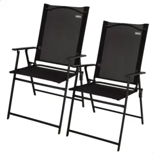 Aktive 61147 Slim 2 Units Vouwbare Buitenstoel Zwart