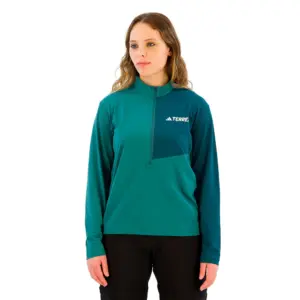 Adidas Terrex Multi Climacool Half Rits Lange Mouw T-shirt Groen