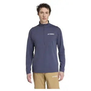 Adidas Terrex Multi Climacool Half Rits Lange Mouw T-shirt Marineblauw
