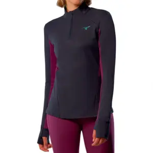 Mizuno Active Warmalite Sweatshirt Met Halve Rits Blauw
