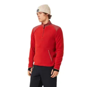 Oakley Apparel Butter Tech Fleece Met Halve Rits Rood
