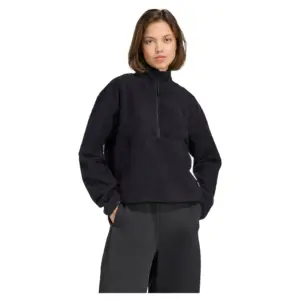 Adidas City Tech High Pile Fleece Met Halve Rits Zwart