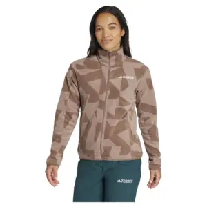 Adidas Terrex Multi Printed Fleece Met Volledige Rits Bruin