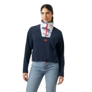 Helly Hansen Daybreaker Cropped Fleece Met Halve Rits Blauw