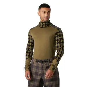 Helly Hansen Lifa Merino Midw Blcie T-shirt Met Lange Mouwen Sepia Houndstooth