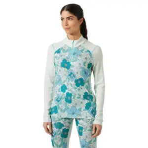 Helly Hansen Lifa Merino Midweight Sweatshirt Met Halve Rits Seafoam Floral