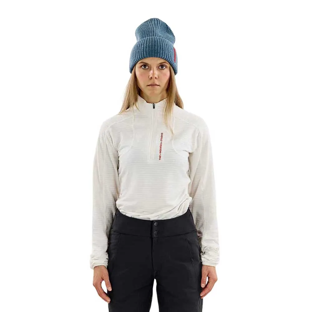 The Mountain Studio Light Tech Fleece Met Halve Rits Wit