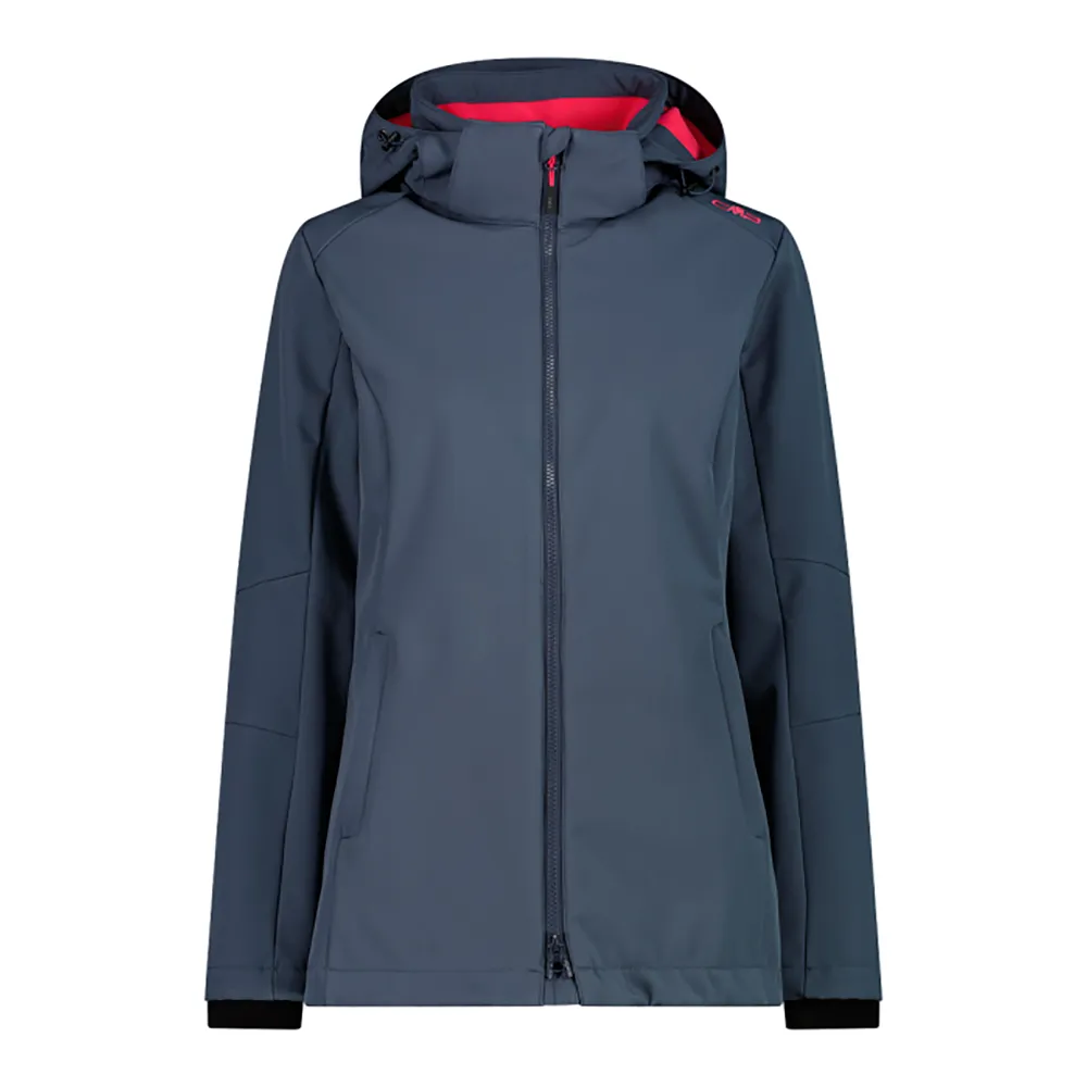 Cmp Long Fit 3a22226 Softshelljack Titanium / Carminum