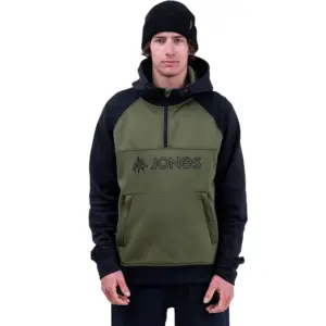 Jones Recycled Riding Fleece Met Kap Groen