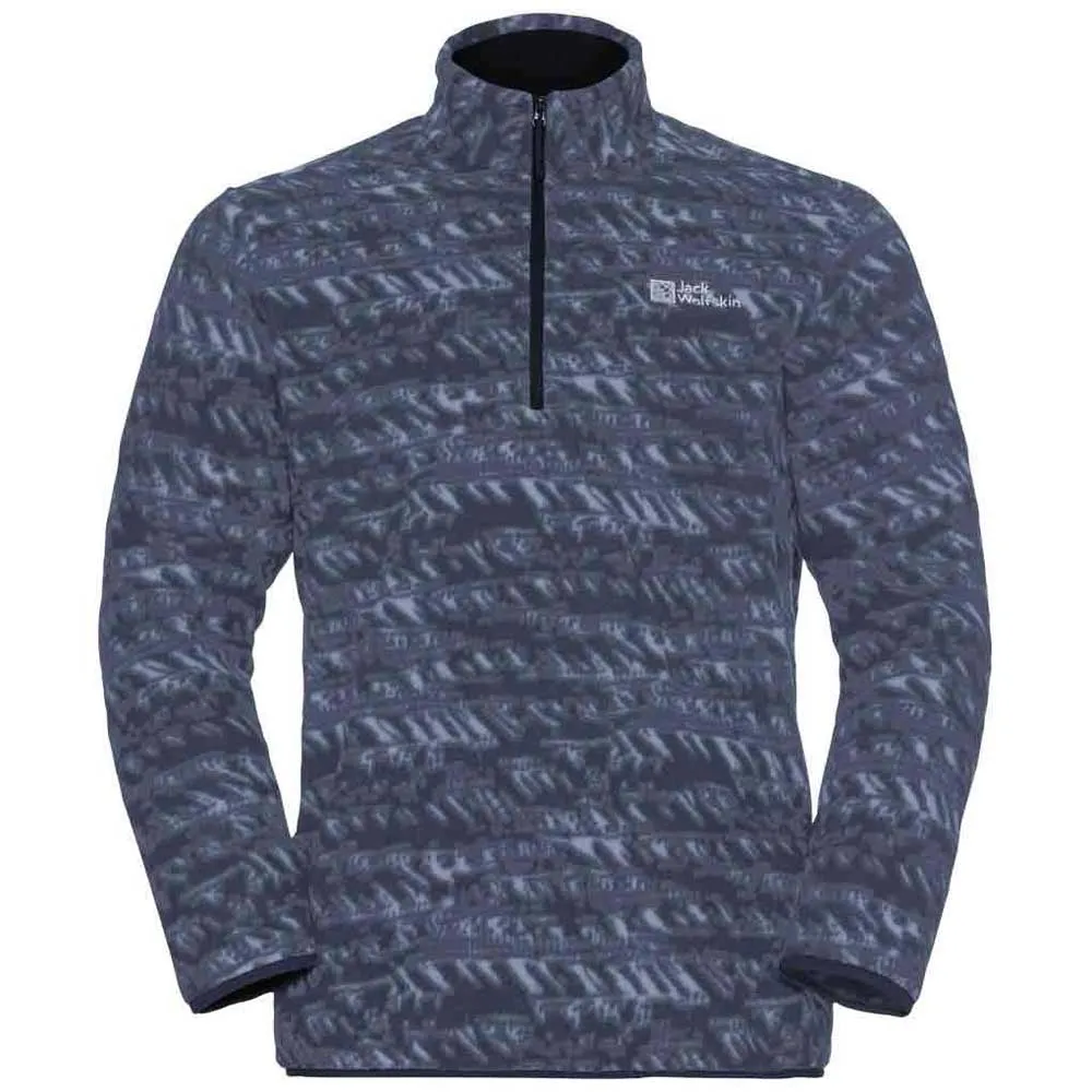 Jack Wolfskin Big Sweatshirt Met Halve Rits Midnight Sky