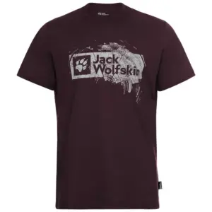 Jack Wolfskin Brand T-shirt Met Korte Mouwen Wood Amaranth