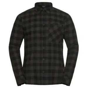 Jack Wolfskin Lite Flannel Overhemd Met Lange Mouwen Check Obsidian Moss