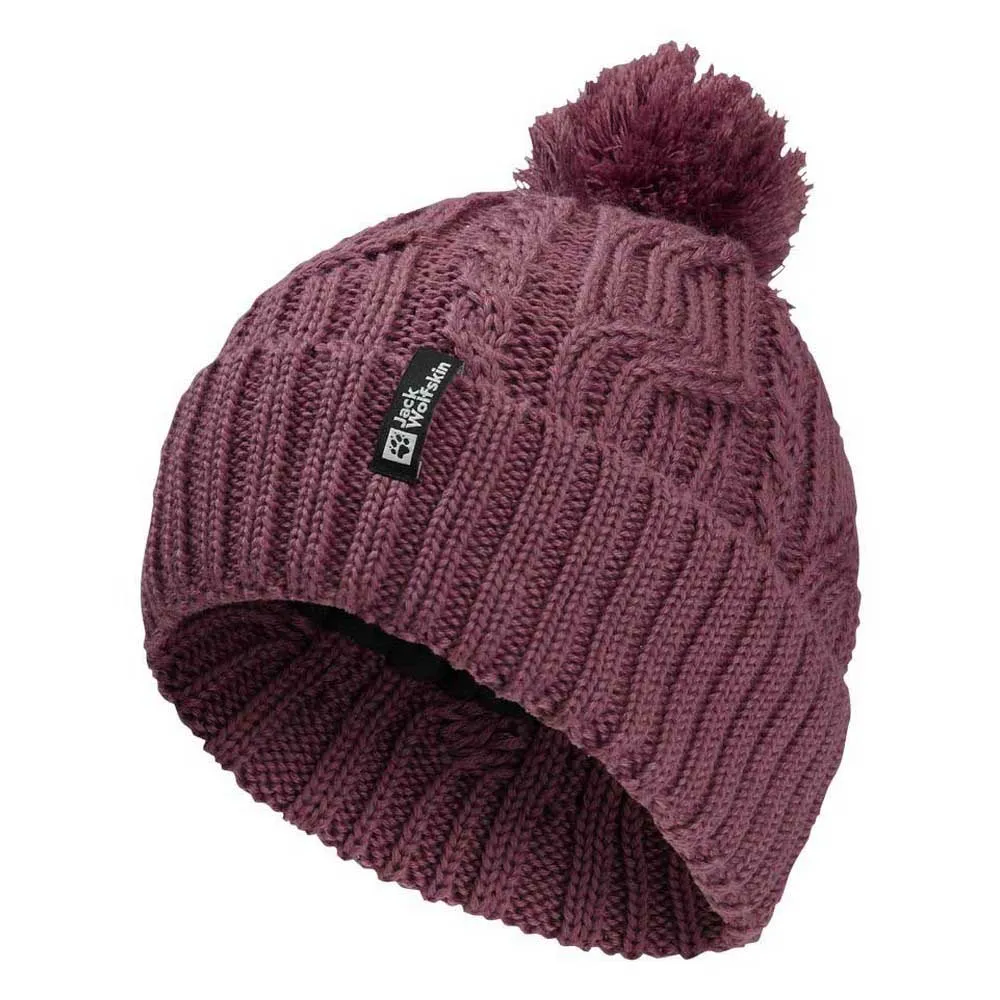 Jack Wolfskin Pompom Muts Raisin