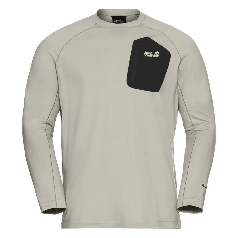 Jack Wolfskin Prelight Trail Crew Sweatshirt Pale Sand
