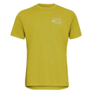 Jack Wolfskin Vonnan Graphic T-shirt Met Korte Mouwen Peak Trail Chartreuse