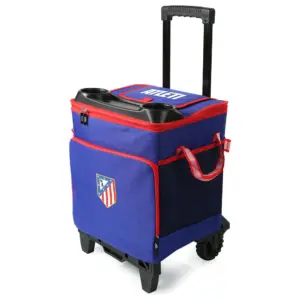Atletico De Madrid Draagbare Koeler Met Karretje Voor 50 Blikjes Blauw