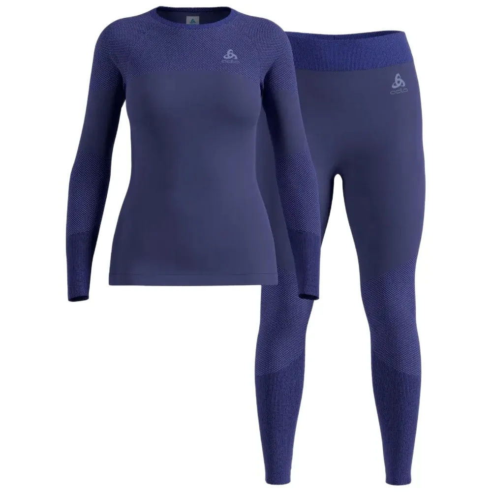 Odlo Fundamentals Performance Warm Lange Mouwen Basislaagset Blauw