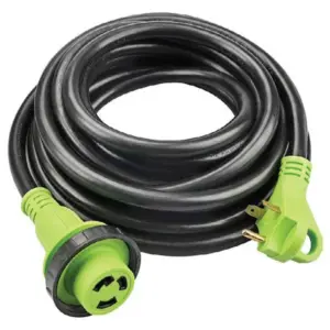 Fultyme Rv Elektrisch Verlengsnoer Met Vrouwelijke Vergrendelingsring 7.62 M 30a Zwart