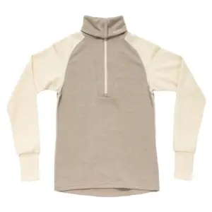 Devold Of Norway Expedition Merino Silk Half Rits Lange Mouw T-shirt Offwhite / Stone