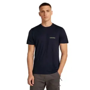 Icebreaker Merino 150 Tech Lite Ib Wordmark T-shirt Met Korte Mouwen Marineblauw