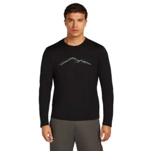 Icebreaker Merino 150 Tech Lite Rainer Ridge T-shirt Met Lange Mouwen Zwart