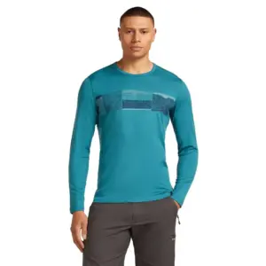 Icebreaker Merino 200 Oasis Crewe Elevation Line Lange Mouwen Basislaag Topaz