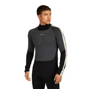 Icebreaker Merino 200 Oasis+ High Neck Lange Mouwen Basislaag Zwart