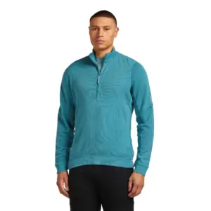 Icebreaker Merino Blend 260 Waffle Knit Wander Sweatshirt Met Halve Rits Topaz
