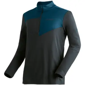 Maier Sports Felian Fleece Met Halve Rits Zwart