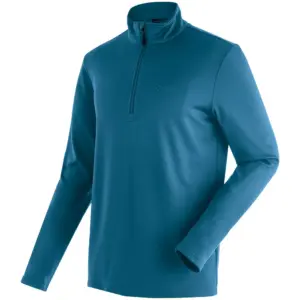 Maier Sports Midlayer Felix Fleece Met Halve Rits Blauw