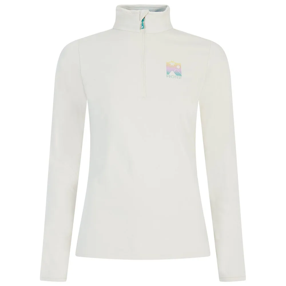 Protest Gentle Fleece Met Halve Rits Wit