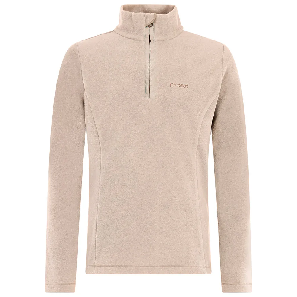 Protest Remutey Fleece Met Halve Rits Wit
