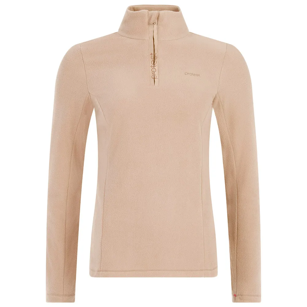 Protest Remutez Fleece Met Halve Rits Beige