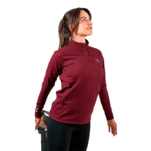 Altus Malaren Half Rits Lange Mouw T-shirt Rood