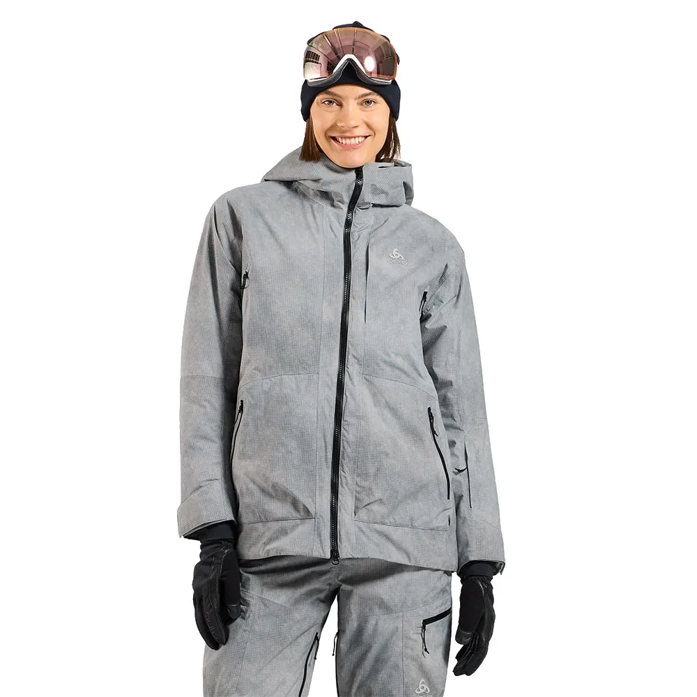 Odlo Descent Pow Insulated Jas Zilver