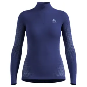 Odlo Top Turtle Neck Half Zip Performa Lange Mouwen Basislaag Blauw