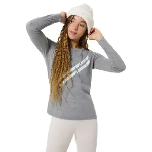 Super.natural Kryssede Ski T-shirt Met Lange Mouwen Grijs