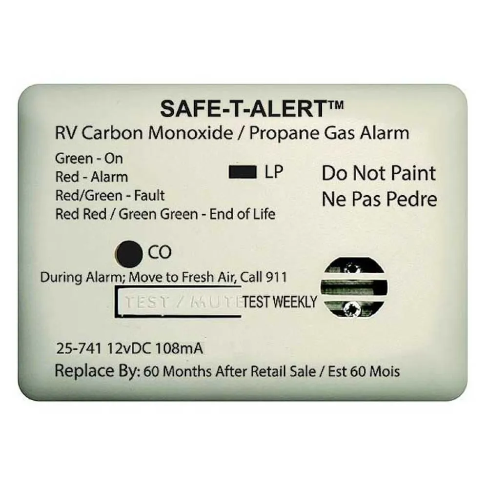 Safe T Alert Opbouw Mini Dubbele Koolmonoxidemelder 12v Wit