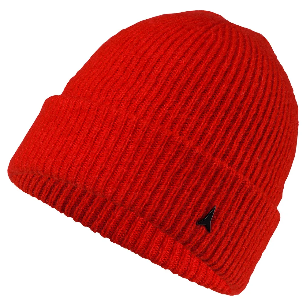 Atomic Double Cuff Knit Muts Rood