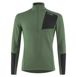 Loeffler Tech-merino Sweatshirt Met Halve Rits Pine