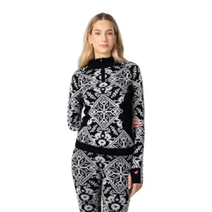 Kari Traa Saga Sweatshirt Met Halve Rits Zwart